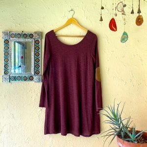 Striped Elbow Patch Swing Dress size L